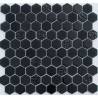 "Философия Мозаики" Hexagon Black Glass микс стеклянной и каменной плитки-мозаики