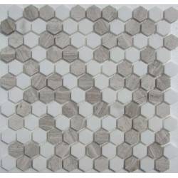 FK Marble Hexagon White Grey каменная плитка-мозаика