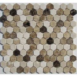"Философия Мозаики" Hexagon Mix Emperador мраморная мозаика
