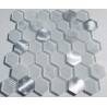 LIYA Mosaic Hexagon White Metal микс стеклянной и алюминиевой плитки-мозаики