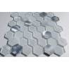 LIYA Mosaic Hexagon White Metal микс стеклянной и алюминиевой плитки-мозаики