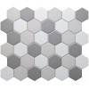 "Философия Мозаики" Porcelain Hexagon Mix Grey 51 мозаика керамическая