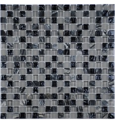 "Философия Мозаики" Cube Grey смесь стеклянной и каменной плитки-мозаики