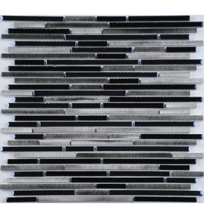 "Философия Мозаики" Stripes Pluton смесь стеклянной и металлической плитки-мозаики
