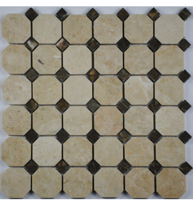 Octagon Cappucino Beige мозаика из мрамора