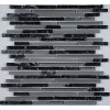 "Философия Мозаики" Stripes Grey микс стеклянной и каменной плитки-мозаики
