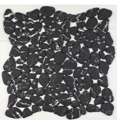 "Философия Мозаики" River Stone Black стеклянная мозаика под гальку