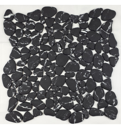 "Философия Мозаики" River Stone Black стеклянная мозаика под гальку