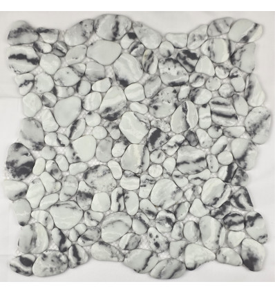 "Философия Мозаики" River Stone Anthracite стеклянная мозаика под гальку