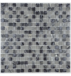"Философия Мозаики" Cube Grey смесь стеклянной и каменной плитки-мозаики