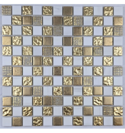 "Философия Мозаики" Krit 26 смесь каменной плитки-мозаики покрытая золотом