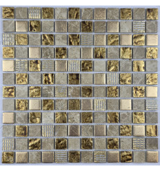 "Философия Мозаики" Krit 28 смесь каменной плитки-мозаики покрытая золотом