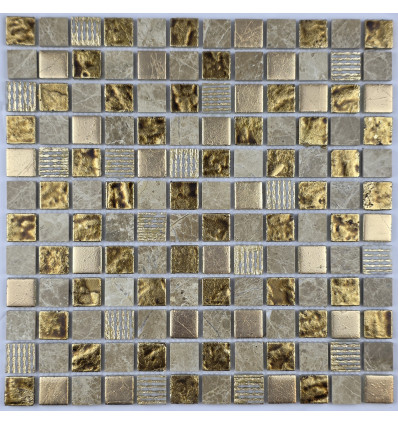 "Философия Мозаики" Krit 28 смесь каменной плитки-мозаики покрытая золотом