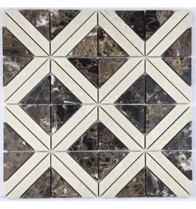 "Философия Мозаики" Romb Cream мраморная мозаика