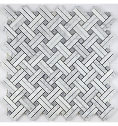 "Философия Мозаики" Basketweave мраморная мозаика