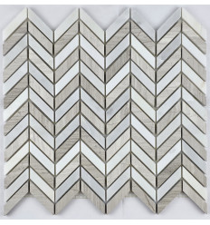 "Философия Мозаики" Fish Bone мраморная мозаика