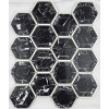 "Философия Мозаики" Hexagon Nero мраморная мозаика