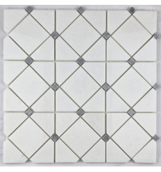 "Философия Мозаики" Romb White мраморная мозаика