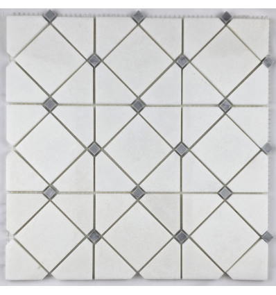 "Философия Мозаики" Romb White мраморная мозаика