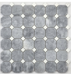 "Философия Мозаики" Octagon Bardiglio Grey мраморная мозаика