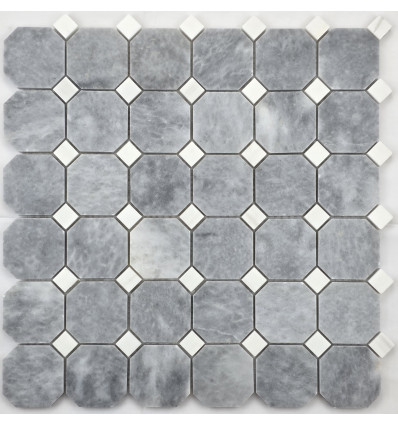 "Философия Мозаики" Octagon Bardiglio Grey мраморная мозаика