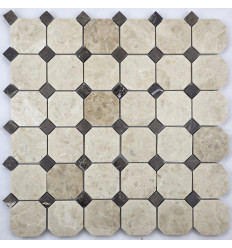 Octagon Cappucino Beige мозаика из мрамора