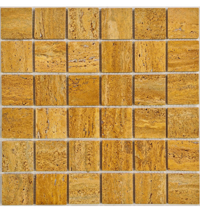 "Философия Мозаики" Yellow Travertine 48-4W мозаика из травертина