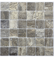 "Философия Мозаики" Tobacco Travertine 48-6P мозаика из травертина