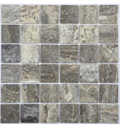 "Философия Мозаики" Tobacco Travertine 48-6P мозаика из травертина