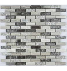 "Философия Мозаики" Stripes Antique микс стеклянной и каменной плитки-мозаики