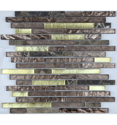Stripes Bronze Emperador мозаика из камня и стекла