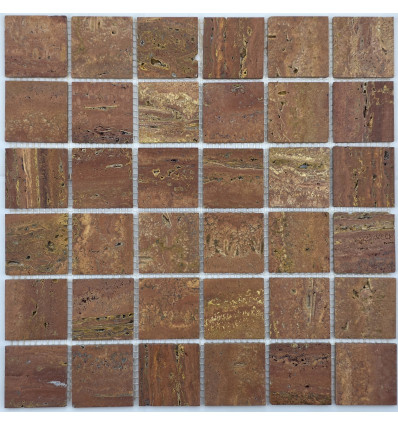 "Философия Мозаики" Red Travertine 48-6P мозаика из травертина