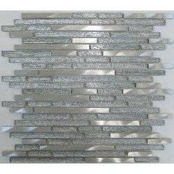 LIYA Mosaic H5422 микс стеклянной и алюминиевой плитки-мозаики