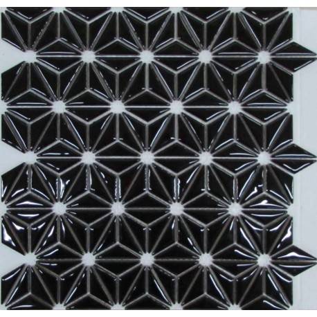 LIYA Mosaic Flowers Black керамическая плитка-мозаика